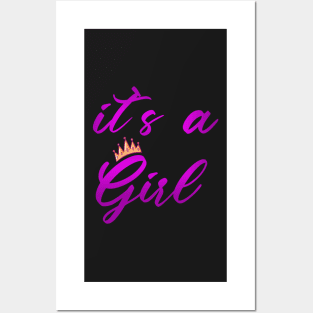 it`s a Girl | Gender reveal party shirts Posters and Art